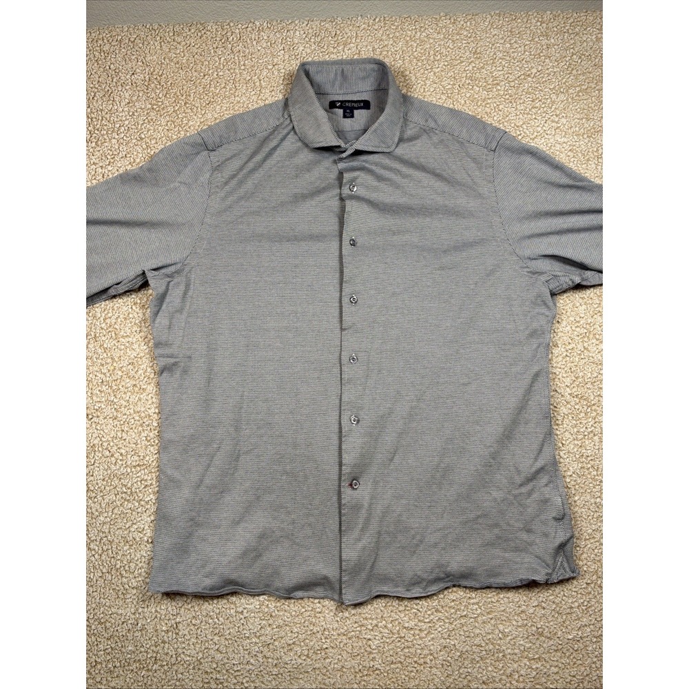 Daniel Cremieux Button Up Shirt Mens XL Blue Micro Patterned Long Sleeve